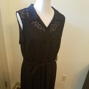 Black Lace Overlay Dress